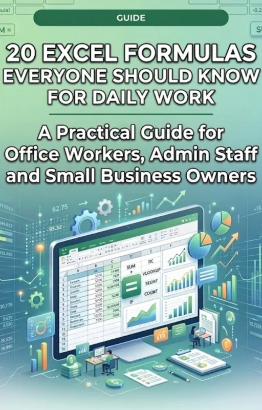 Cover of the 20 Excel Formulas Everyone Should Know guide